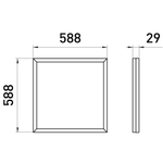Светильник светодиодный ЭРА Грильято SPO-14-38-4K-BL 38Вт 4000К 588x588 матовый черный