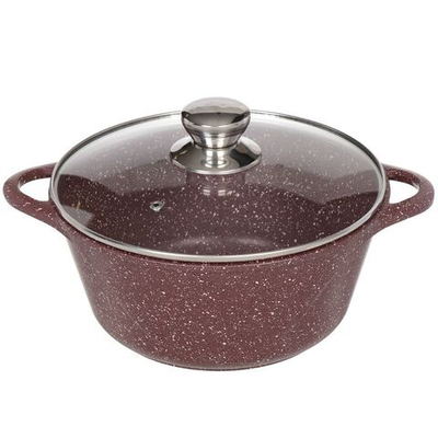 Кастрюля алюминий, антиприг, 3 л, с крыш, Горница, к2433аш, корич