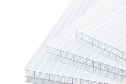 Поликарбонат сотовый Полипласт 4мм усиленный прозрачный 2,1х12м