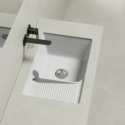 Раковина на стиральную машину встраиваемая снизу ABBER Rechteck AC2226L белая