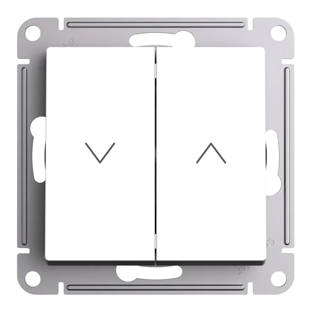 ATLASDESIGN 2-клавишный ВЫКЛЮЧАТЕЛЬ ДЛЯ ЖАЛЮЗИ, сх.4, 10А, механизм, БЕЛЫЙ
