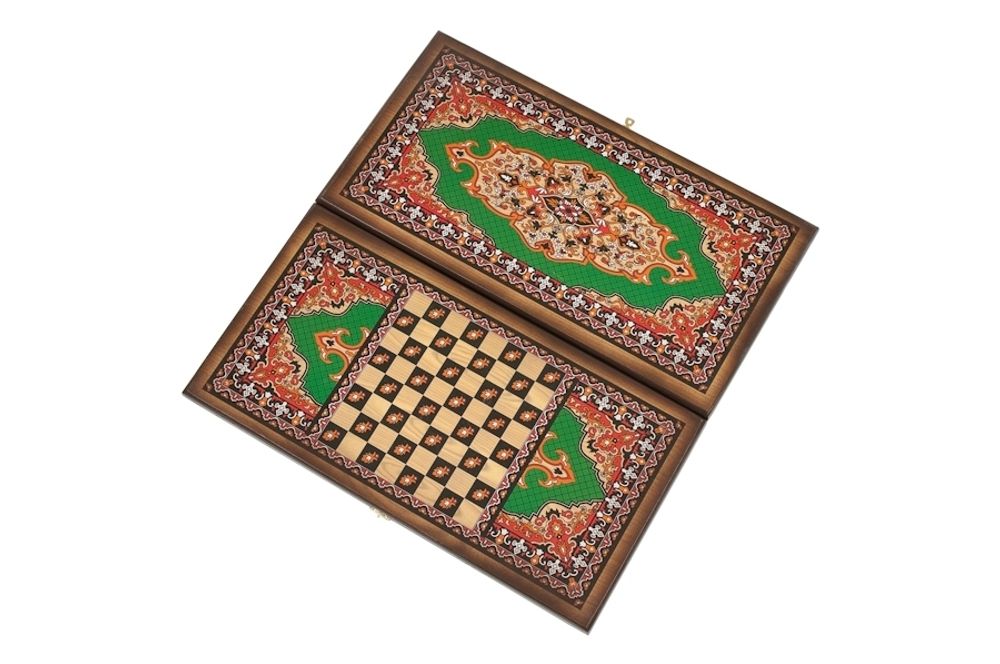 Нарды+Шашки "Сирия Зеленые" малые