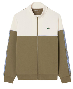 Куртка теннисная Lacoste Zipped Colour-Block - khaki green/white