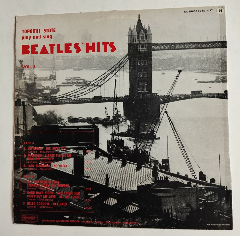 Винтажная виниловая пластинка LP Topomic State Play And Sing Beatles Hits Vol. 1 (France 1974)