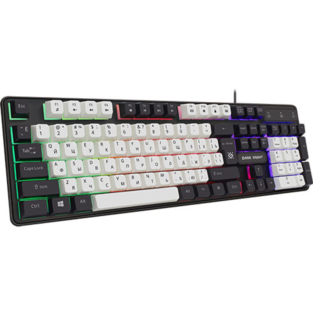 Игровая клавиатура Defender Dark Knight GK-077, USB, черный + белый