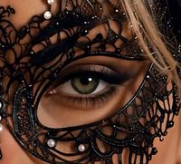 Черные Цветные линзы (ободочные ) Marquise Ring black / Натуральные чёрные линзы для темных и светлых глаз