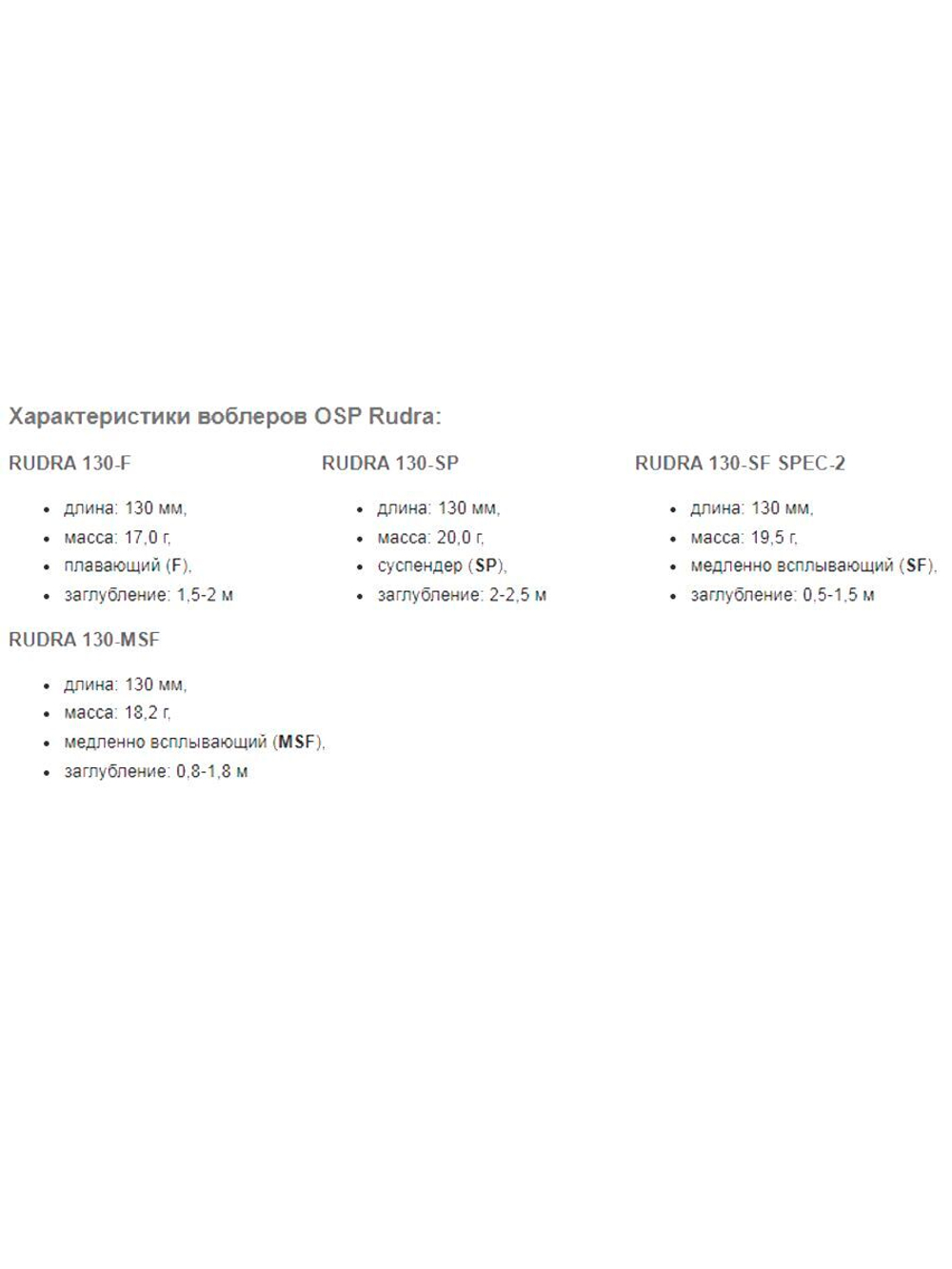 Воблер OSP RUDRA SP, 130.0 мм, 20.0 гр.