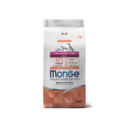 Сухой корм для взрослых собак миниатюрных пород с лососем и рисом Monge Dog Speciality Line Monoprotein Extra Small 2,5кг