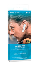 Bluetooth-гарнитура Borofone BC36 BT5.0/70mAh/6ч белая