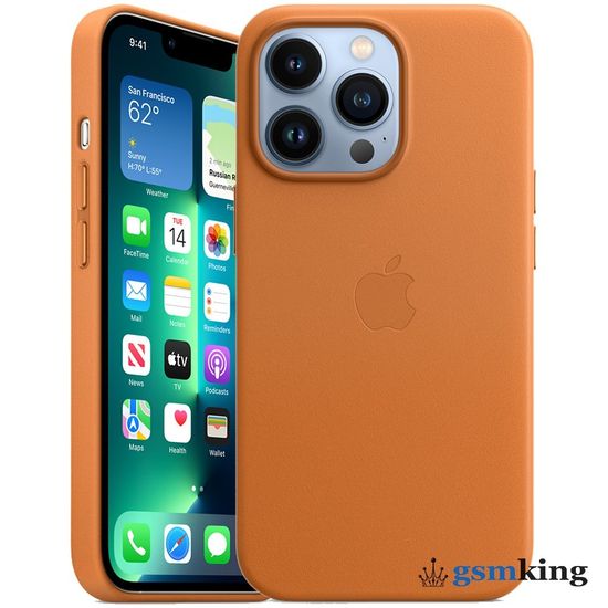 Apple Leather Case with MagSafe iPhone 13 Pro Golden Brown «Золотистая охра» MM193ZE/A