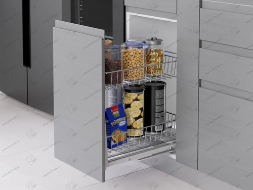 S-2192-C Выдвижная корзина Starax 2-х.ярусная,шир.300 (258х520х490) с доводчиком