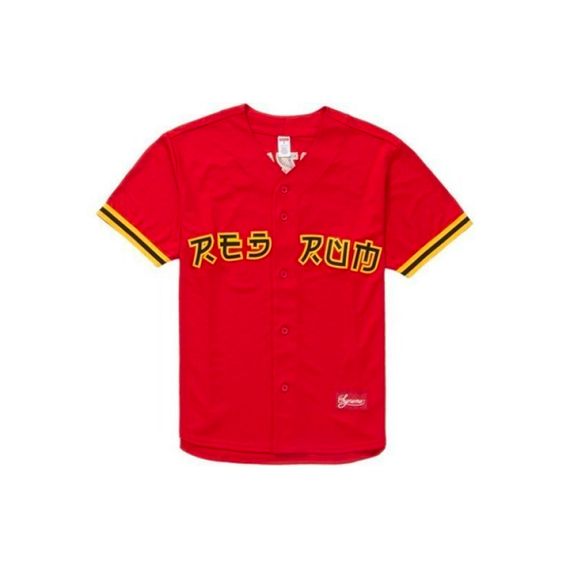 Supreme SS19 Red Rum Baseball Jersey Red