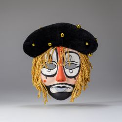 Интерьерная маска Клоун в бархатном берете