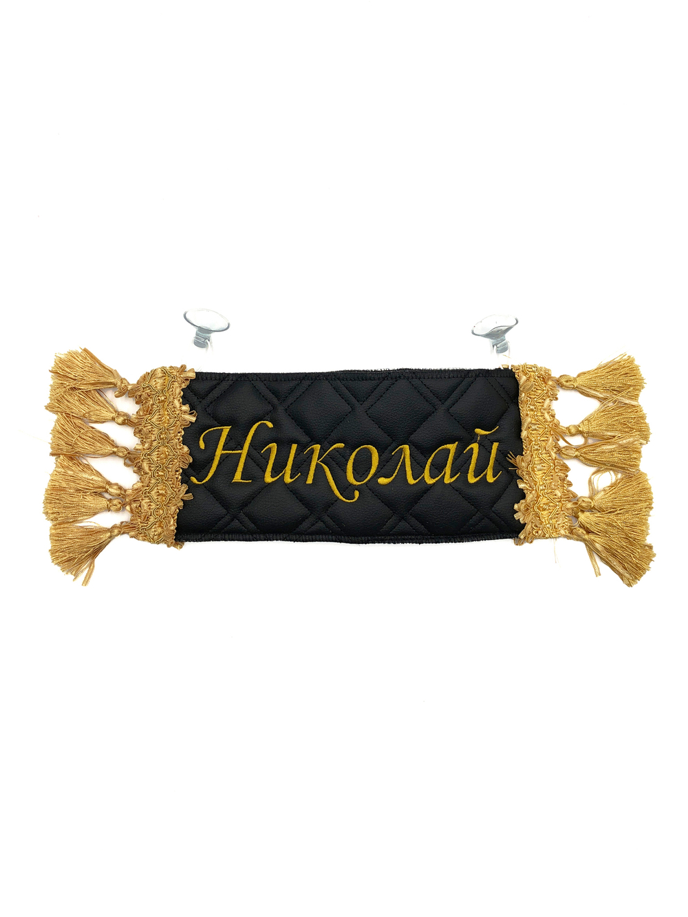 Карман Николай (черный с золотой вышивкой, экокожа)