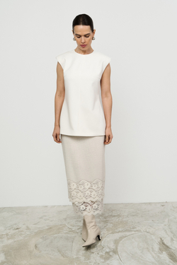 Юбка миди из трикотажа