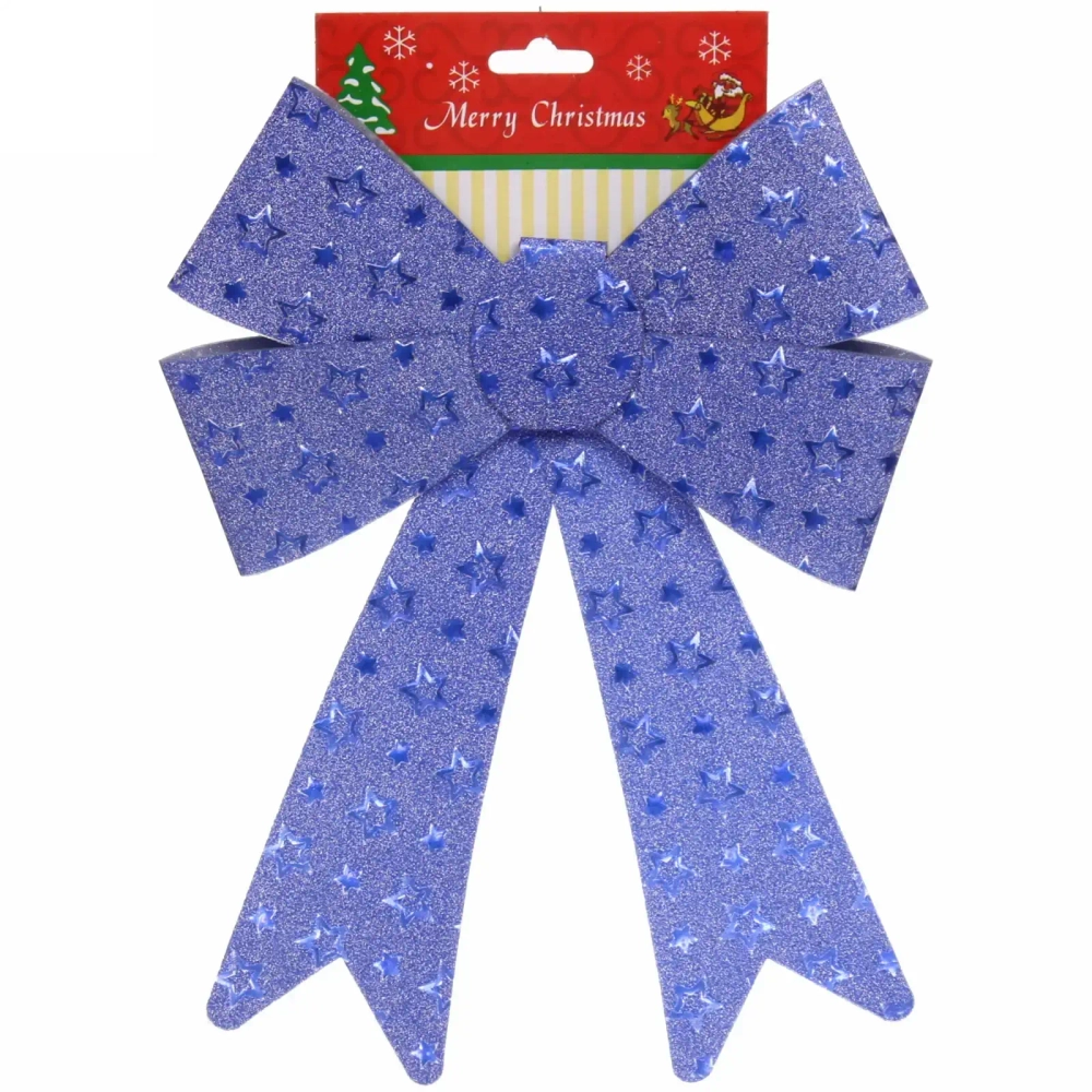 Бант на ёлку «Звездопад» 20*30 см, Синий