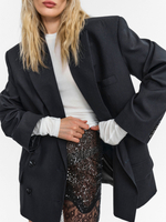 “Exstra mini” Прозрачная юбка мини из пайеток с кружевом.