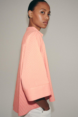 ZARA АСИММЕТРИЧНАЯ РУБАШКА — ZW COLLECTION, МАНДАРИНОВЫЙ