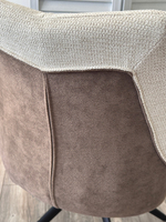 Стул М-City DISAUR Понтус (Pontus) поворотный на 360 градусов, Бежевый, Коричневый, ткань, Черный каркас