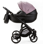Детская коляска Adamex Lanti Deluxe 2 в 1 LN-SD106 (СИРЕНЕВ.КОЖА + ЧЕРН. КОЖА)