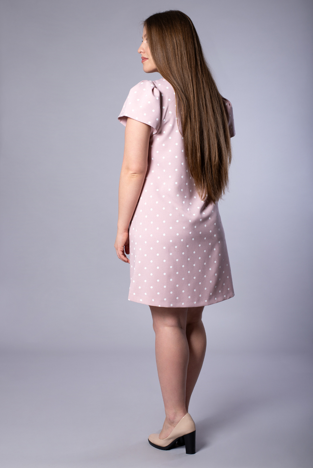 Платье женское 2572ЛПБ, горох #259Гла052572ЛП