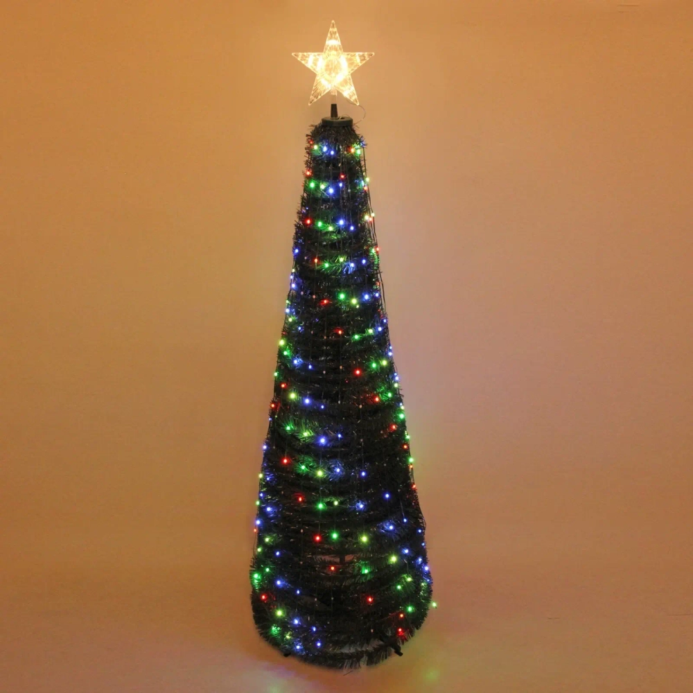 Елка с гирляндой «Ёлка» в1,8 м, d-0,6 м 17 линий 272 лампы LED, зелен. пров, более 8 реж,IP-20, RGB