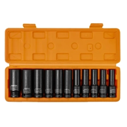Головки ударные глубокие, набор 11пр., 1/2''(6гр.) Partner PA-4117-5MPB