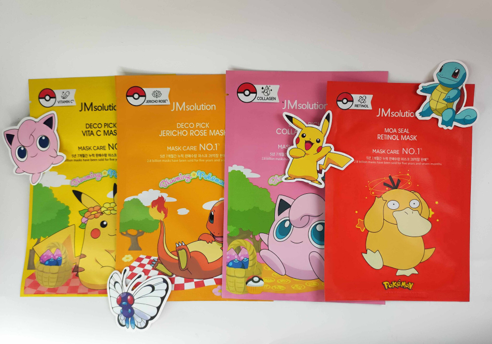 Набор тканевых масок для лица JMSOLUTION MASK X POKEMON,подарочный , 8шт