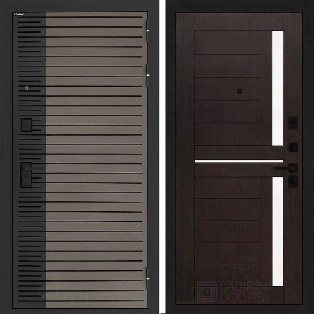 Входная дверь Бункер BN-15 - 02 Венге, стекло белое