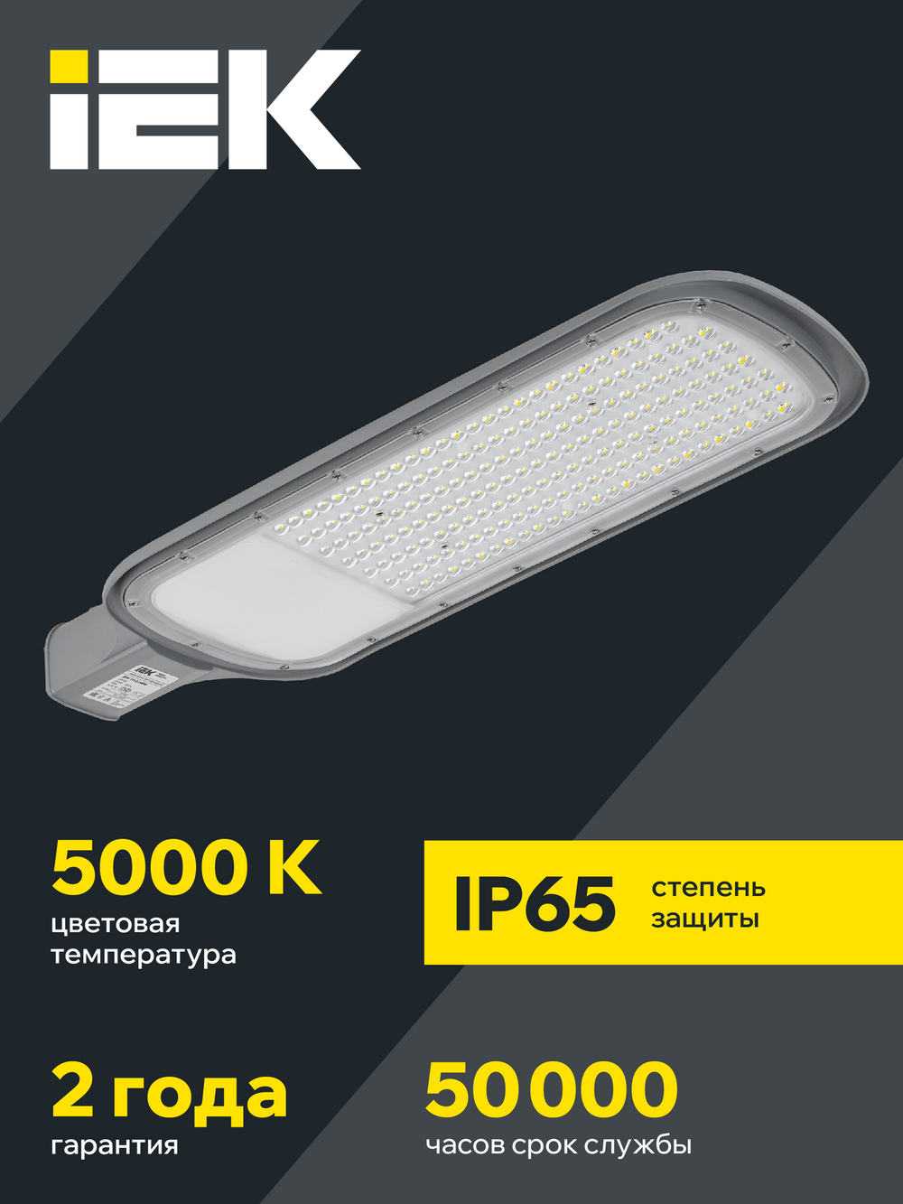 Светильник светодиодный консольный ДКУ 1012-200Ш 5000К IP65 серый IEK