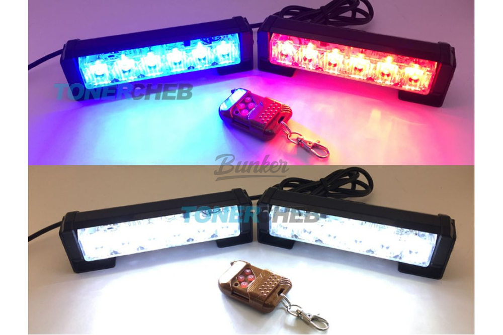 Стробоскоп FEDERAL SIGNAL AM-56 12W 12V WR-WB (красный синий белый), (компл.)