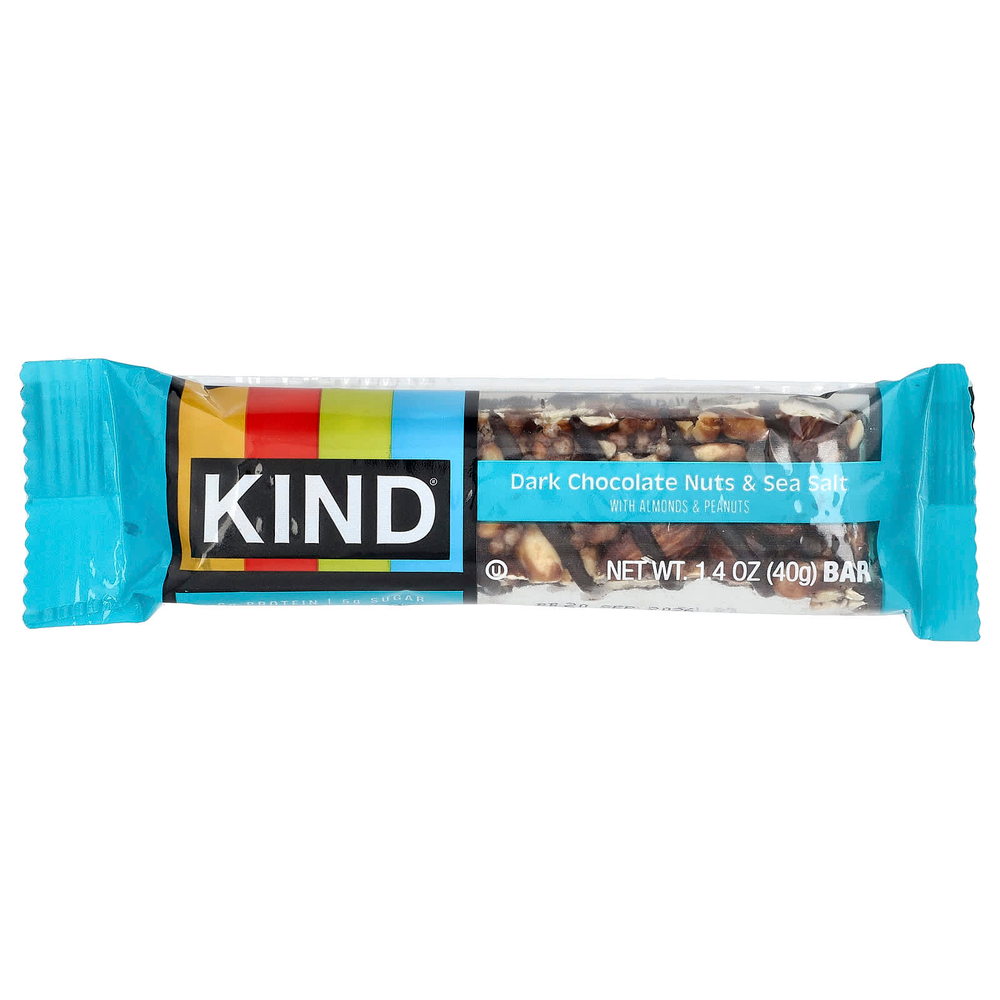 KIND Bars, Протеиновые батончики, темный шоколад, орехи и морская соль, 6 батончиков по 40 г (1,4 унции)