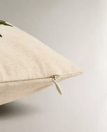 ZARA HOME ХЛОПКОВАЯ НАВОЛОЧКА НА ПОДУШКУ С ВЫШИВКОЙ