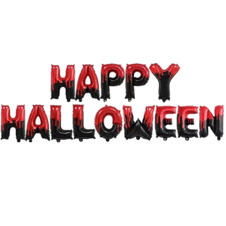 К Мини-Надпись "Happy Halloween" Черный/Красный 16''/41 см.