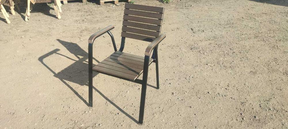 Алюминиевое кресло ПОЛИВУД-4 «POLYWOOD-4» цвет каштан арт.1014