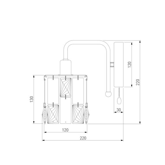 Бра Eurosvet 10101/1 хром/прозрачный хрусталь Strotskis