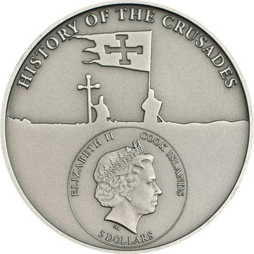 5 долларов. Второй Крестовый поход 1147 Людовик VII. О-ва Кука. 2010 год