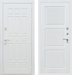 Входная металлическая белая дверь RеX (РЕКС) 8 Силк сноу / ФЛ-1 Силк сноу