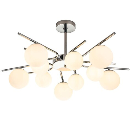 Светильник на штанге 10x40Вт G9, металл/стекло, серебро