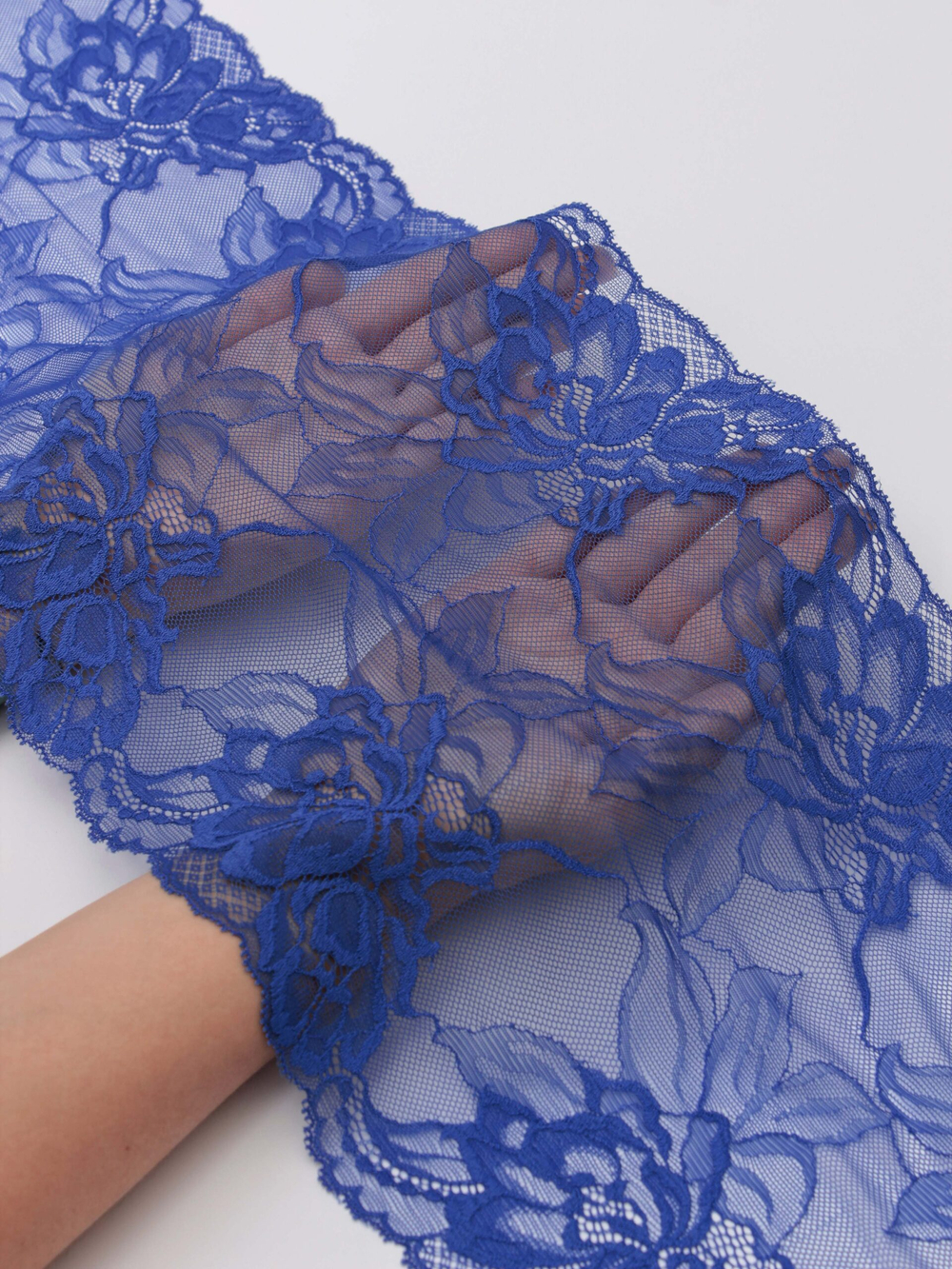 Эластичное кружево васильковое ширина 23 см