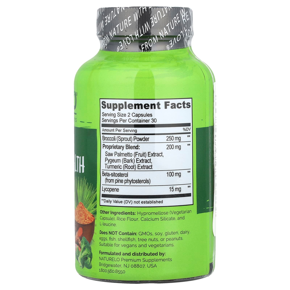 NATURELO, Здоровье простаты и мочевыводящих путей, 60 вегетарианских капсул