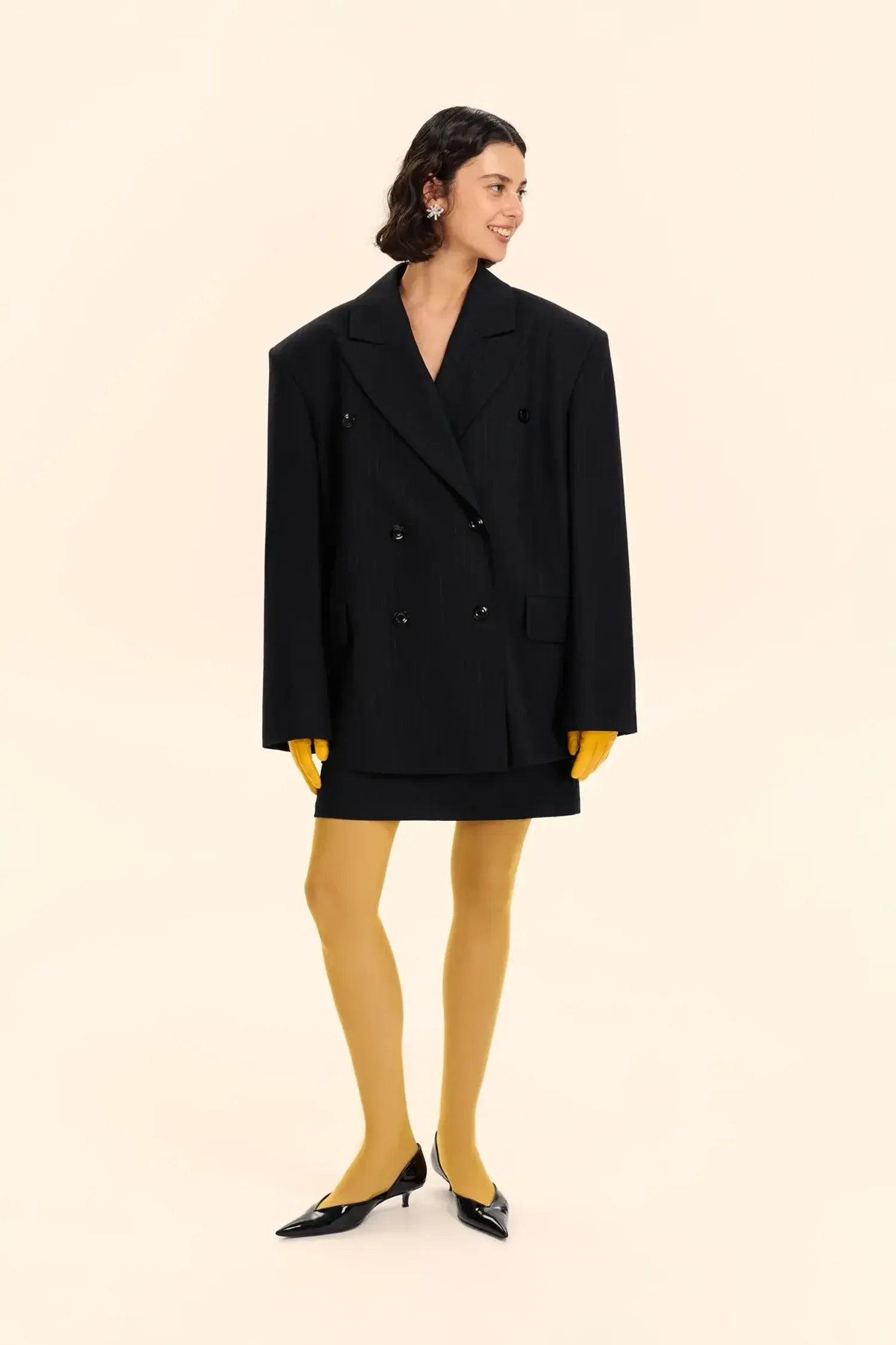 Юбка (Она хотела все успеть), черная в полоску