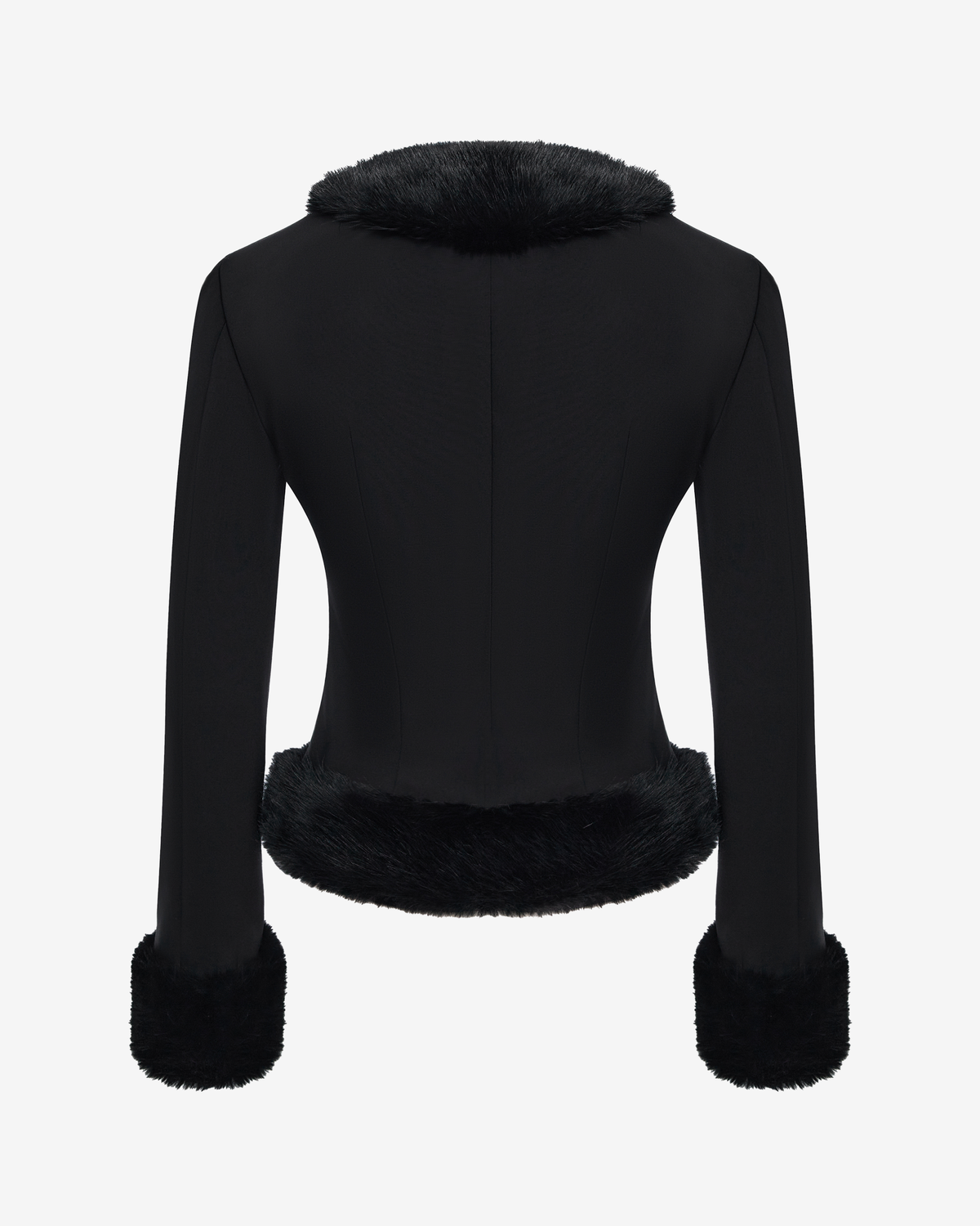 Жакет из костюмной ткани с мехом