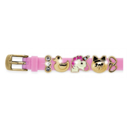 Детский браслет с шармами из медицинской стали Charms Bracelet MIX 6 Pink Biojoux BJB006