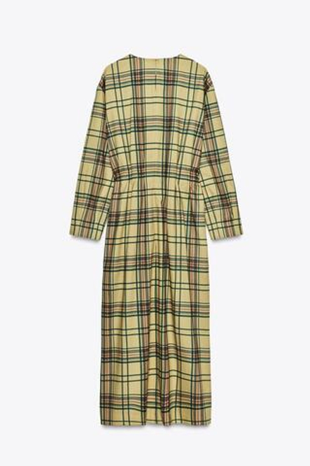 ZARA ПЛАТЬЕ МИДИ В КЛЕТКУ — ZW COLLECTION, РАЗНОЦВЕТНЫЙ