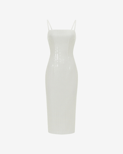 Платье миди из пайеток с открытой спиной