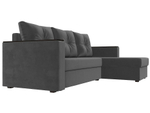 Диван угловой Атланта без стола правый угол, Серый, Велюр, 117038