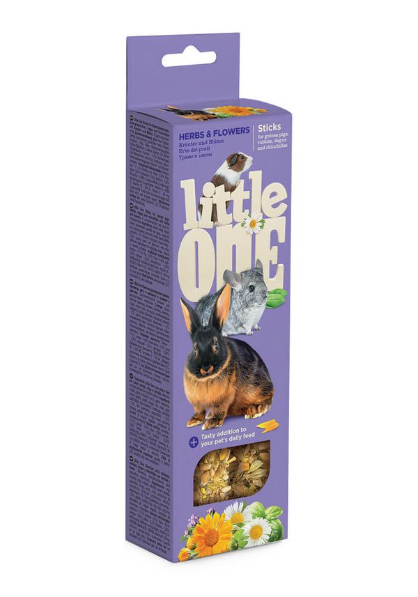 Палочки Little One для морских свинок, кроликов, шиншилл с травами и цветами (2х55 гр)
