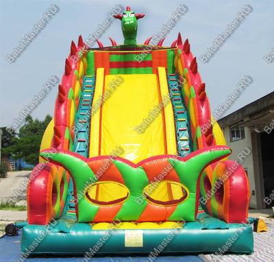 Коммерческий надувной батут-горка "Огненный дракон" 15*7*11 м