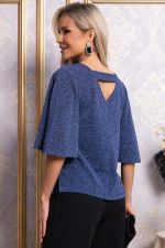 Блуза праздничная Ты ослепляешь! (темно-синяя) Б14844-8М LT Collection